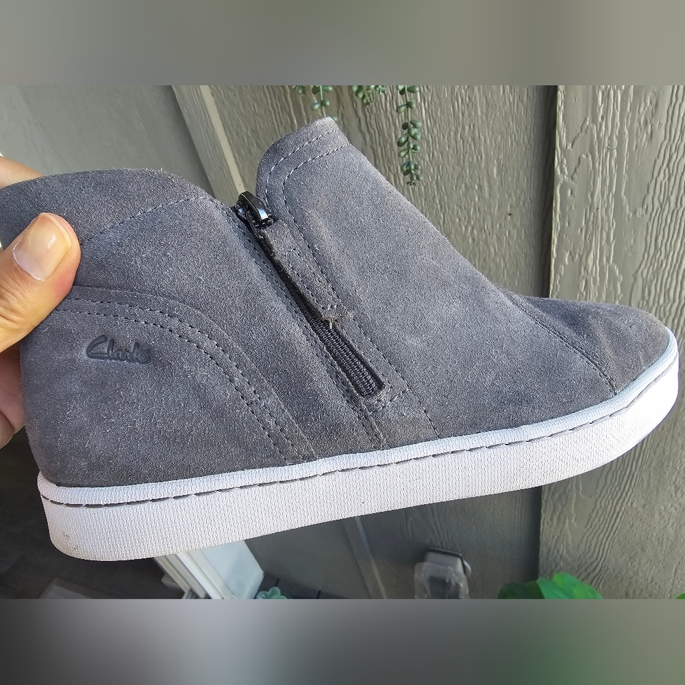 Clarks grey suede Ankle Boots